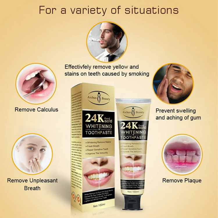 24k Gold Whitening Toothpaste - Divine Beauty