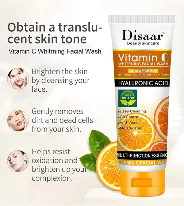 Disaar Vitamin C Whitening Facial Wash 100ml (Large) - Divine Beauty